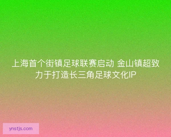 上海首个街镇足球联赛启动 金山镇超致力于打造长三角足球文化IP
