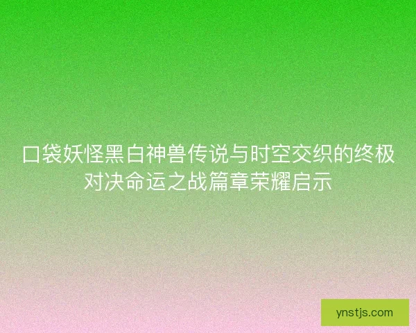 口袋妖怪黑白神兽传说与时空交织的终极对决命运之战篇章荣耀启示