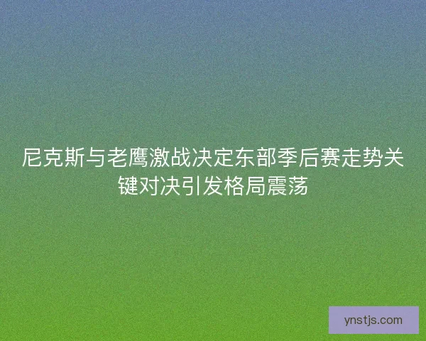 尼克斯与老鹰激战决定东部季后赛走势关键对决引发格局震荡